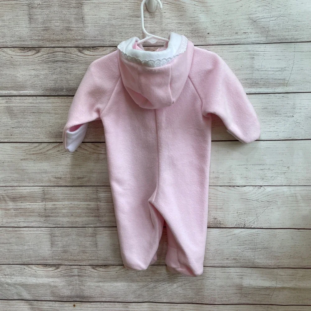 NWOT VINTAGE BEATRIX POTTER PINK FLEECE‎ SNOWSUIT WITH DETACHABLE BUNTING